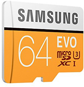 Tarjeta de memoria Samsung EVO de 64GB detalle