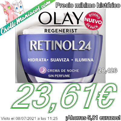 Por aquí tienes un nuevo chollo, la Crema hidratante de noche Olay Retinol24, a un precio buenísimo