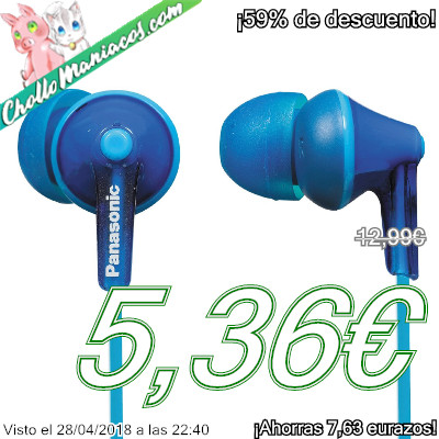 Auriculares intraurales de color azul Panasonic ErgoFit
