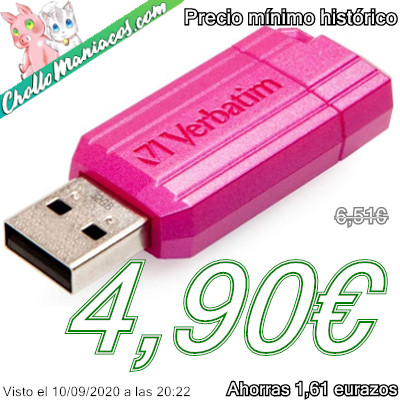 Por aquí tienes un nuevo chollo, la Memoria USB de 32GB Verbatim PinStripe Rosa intenso modelo 49056, a un precio buenísimo